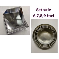 Loyang murah kualiti SET PETAK SEGI EMPAT SQUARE BULAT ROUND LOYANG KEK LAPIS KUIH TALAM SAIZ 6inci,