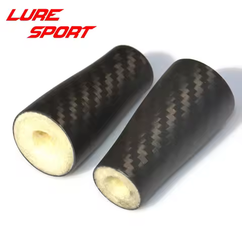 LureSport 2pcs 3K woven carbon Grip Taper shape 76mm 53mm handle EVA inside Rod Building component H