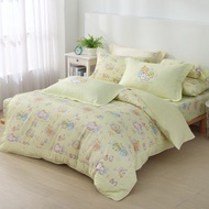 角落小夥伴-床包枕套兩用被四件組-花園漫步-兩色-台灣製造