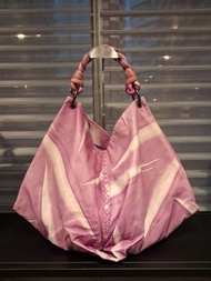 Vintage Bottega Veneta by Tomas Maier tie dye leather tote in purple smooth calfskin leather