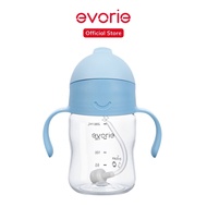 Evorie Award Winning Tritan Weighted Straw Sippy Cup with Handles for Baby and Toddlers 6 Months up, 200mL Leakproof Soft Silicone Straw First Infant Water Bottle (BlueMoon) | Richell Bbox Pigeon Avent Hegen Skip Hop Snapkis Babycare Munchkin Nuby