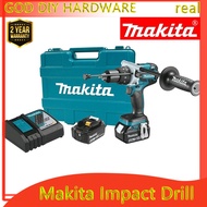 Makita DHP481 Cordless Drill Hammer 18V Impact Screwdriver Portable Wall Hand Tool Electric Drill Bateri Gerudi Bits Set