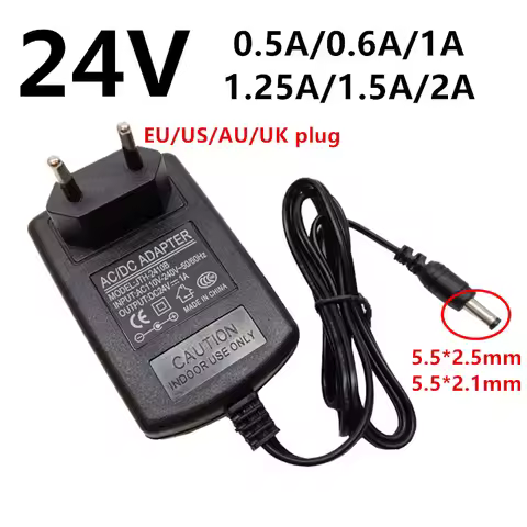 24V 24 Volt Universal Power Supply Adapter AC DC 24 V 0.5A 500mA 0.6A 600mA 1A 1.25A 1250mA 1.5A 2A 