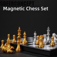 SDEERCONCEPT International Chess, 25/32cm Chessboard Plastic Magnetic Chess Set, Portable Folding Po