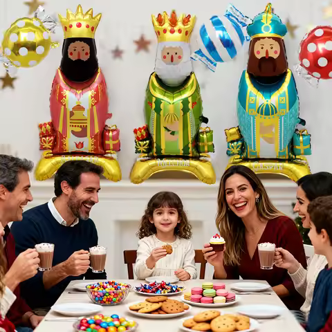 2/9pcs Three Kings Day Balloons King's Head Crown Aluminum Film Balloon Kids Birtdhay Party Decor Je