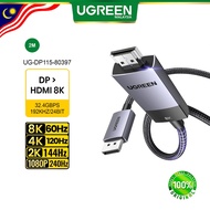 UGREEN (DP115) DP DISPLAY PORT TO HDMI CABLE, SUPPORT 8K@60HZ/4K@144HZ/1080P@240HZ (2M)