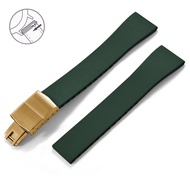 CTS Fluorubber สายนาฬิกา16/18/19/20/21/22Mm FKM สายสายนาฬิกาหัวเข็มขัดสีทองผีเสื้อปล่อยอย่างรวดเร็วส