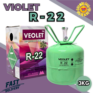น้ำยาแอร์ R22 ยี่ห้อ Veolet บรรจุน้ำยา 3kg มาตรฐานโรงงานน้ำยาแอร์
