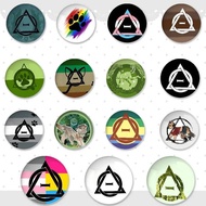 New Therian Delta Symbol Badges Fashion New Hip Hop Versatile Round Metal Badge Cartoon Pin Gift Who