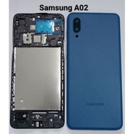 Backdoor Back Cassing Kessing Housing Fullset Samsung A02 biru