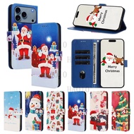 For OPPO F31 F31Pro F31Pro+ F29 Pro Mobile phone case Christmas cartoon leather case flip cover card