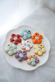 可愛花花 收涎餅乾 糖霜餅乾