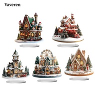 [Vaveren] Christmas Village House 2D Collectible Snow Scene House Winter Village for