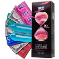 24 Pcs Natural Latex Condoms Ultra Thin Sleeve Condom Ribbed Safer Contrac adult sex doll Sensual toy for male women men vibration mastbator breast fun massage