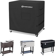 Porch Shield Waterproof Rolling 80-100 Qt Cooler Cart Cover Fits Most Patio Ice Chest Party Cooler (