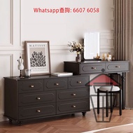 CB12-A 法式復古木系雙排半身斗櫃 高60cm 櫃桶櫃/儲物櫃/電視櫃 無漆使用 環保零甲醛 Classic Chest of Drawers 黑白兩色