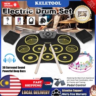 Electronic drum pad set can be rolled up portable electronic drums with drum sticks electronic drum 