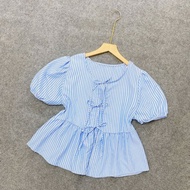 Set bộ đi chơi Bigsize nữ áo kiểu babydoll phom rộng tay bồng kèm quần đùi A lưng chun - SET ( A190+