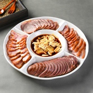 5-Section Ceramic Plate / 5-Section Ceramic Serving Plate / Divided Serving Plate / Chinese BBQ Serv