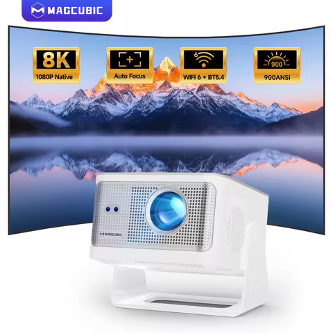 Magcubic Auto Focus Android14 4K Projector 900ANSI 8K Native 1080P HY350Max With Wifi6 BT5.4 16G All