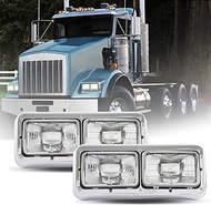 Pair Headlights for Peterbilt 379 Kenworth W900 T800 T600 C500 Headlights Assembly Replacement Kenwo