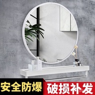 Wholesale Bathroom Mirror Toilet round Mirror Wall Hanging Mirror Bathroom Sink Cosmetic Mirror with Shelf Mirror