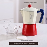 BINCOO Moka Pot Set Espresso Coffee Pot Mini Moka Kettle 3 Cups & 6 Cups Serving for Office Outdoor 