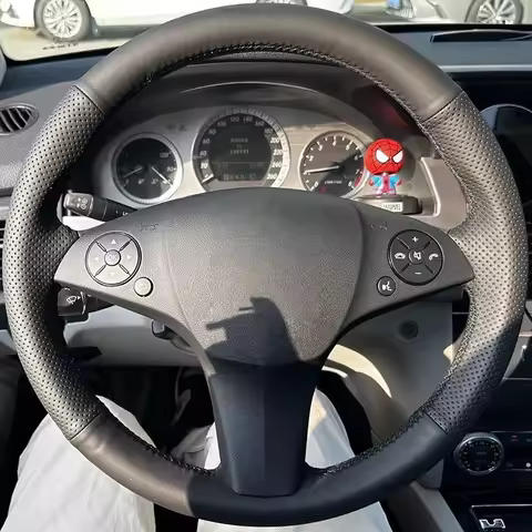 DIY Black Artificial Leather Car Steering Wheel Cover for Mercedes Benz C180 C200 C350 C300 CLS 280 