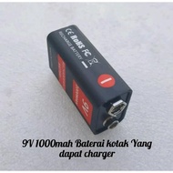 Baterai Kotak 9V 1000Mah 1.000 Mah Charge isi Ulang Batre rechargeable