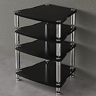 HOLGVE Audio/Video Media Stand, Open Audio Rack, Stereo Cabinet Component Cabinet with Shock-Absorbi