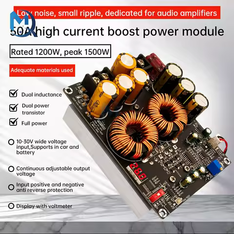 1200W 50A High Current Boost Power Supply Module Dual Inductors Full Power Low Ripple Power Supply f