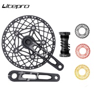 Litepro Folding Bicycle Crank Crankset 130BCD Integrated Hollow CNC Single Chainring Aluminum Alloy Chainwheel