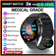 ECG + PPG น้ําตาลในเลือดแบบไม่รุกราน Smart Watch Health Blood Lipid Uric Acid Monitor Watch Smart Bluetooth Call Smartwatch 2024 มีอะไรใหม่