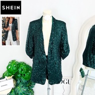 Size XL Shein Brand Authentic 1 Luxury Plus Suit Shiny Scales Work Green Wear To Events Evening Dres