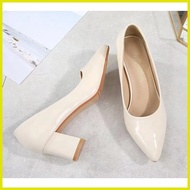✻ ☼ ☸ NOBLESSE Korean Pointed Toe Block Heels Office Shoes