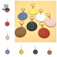 IU MISS Creative Round Case Key Chain Simple Portable Access Control Card Cover Durable PU Leather Card Protective Cover Key Ring Student