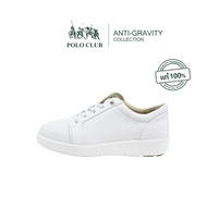 POLO CLUB รองเท้า รุ่น AG-2000 | รองเท้าผ้าใบหนังผู้หญิง รองเท้าส้นแบน รองเท้าลำลอง หุ้มส้น เชือกผูก