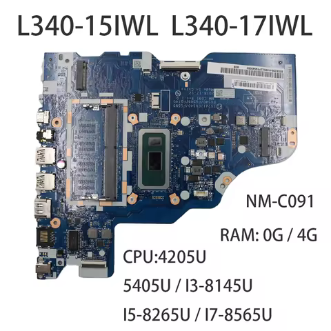 NM-C092 For Lenovo ideapad L340-15IWL L340-17IWL Laptop Motherboard With CPU:4205U/I3-8145U I5-8265U