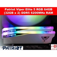 Patriot Viper Elite 5 RGB 64GB (32GB x 2) DDR5 6200MHz RAM