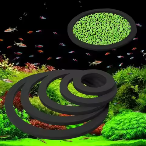 5PCS Aquarium Floating Plant Rings Fish Feeding Rings Floating Grass Blocking Rings for Fish Tank Aq