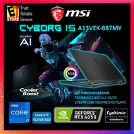 MSI LAPTOP Cyborg 15 AI GAMING A13VEK-887MY (i7-13620H/16GB /512GB /15.6" FHD 144HZ/ RTX 4050 6GB/ R