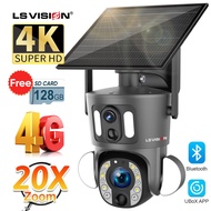 LS VISION 4K 8MP 20X ZOOM 4G/WiFi Dual Screens Dual Lens Solar Camera OutdoorOptical Zoom Humanoid T