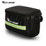 WEST BIKING Bicycle Basket Bike Carrier Detachable Cycle Front Carrier Reflector Pannier Frame Tube Handlebar Bag Cycling Basket