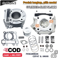CYLINDER HEAD + SEHER BLOCK MIO SPORTY, MIO SMILE, OLD MIO, MIO SOUL CARBON VALVE 26/ 30 PISTON 58.5