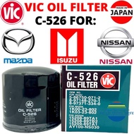 VIC OIL FILTER C-526 FOR ISUZU FORWARD N, ELF, 4HF1, 4HE1, 4HL1, 4HG1, 6HK1, MAZDA / NISSAN - JAPAN