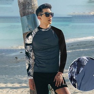 【Peaches】Couple Swimsuit for women and Man Long sleeved Mens 2 piece Swimwear Beach wear 情侣男女长袖短裤 Sw