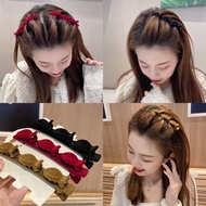 【QiaoZhi】New Year's Fashion Girls' Solid Color Simple Braided Hairpin Headwear