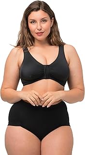 Ladies Front Closure Bra Cup C/D-E/F Black 110, black, 48DDD