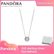 100% Sterling Silver S925 Pound Sterling Silver Necklace PANDORA [396240CZ] Round Sparkling Halo