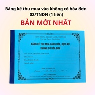 The most standard 02/TNDN receipt book for goods and services without invoices of the Ministry of Fi
